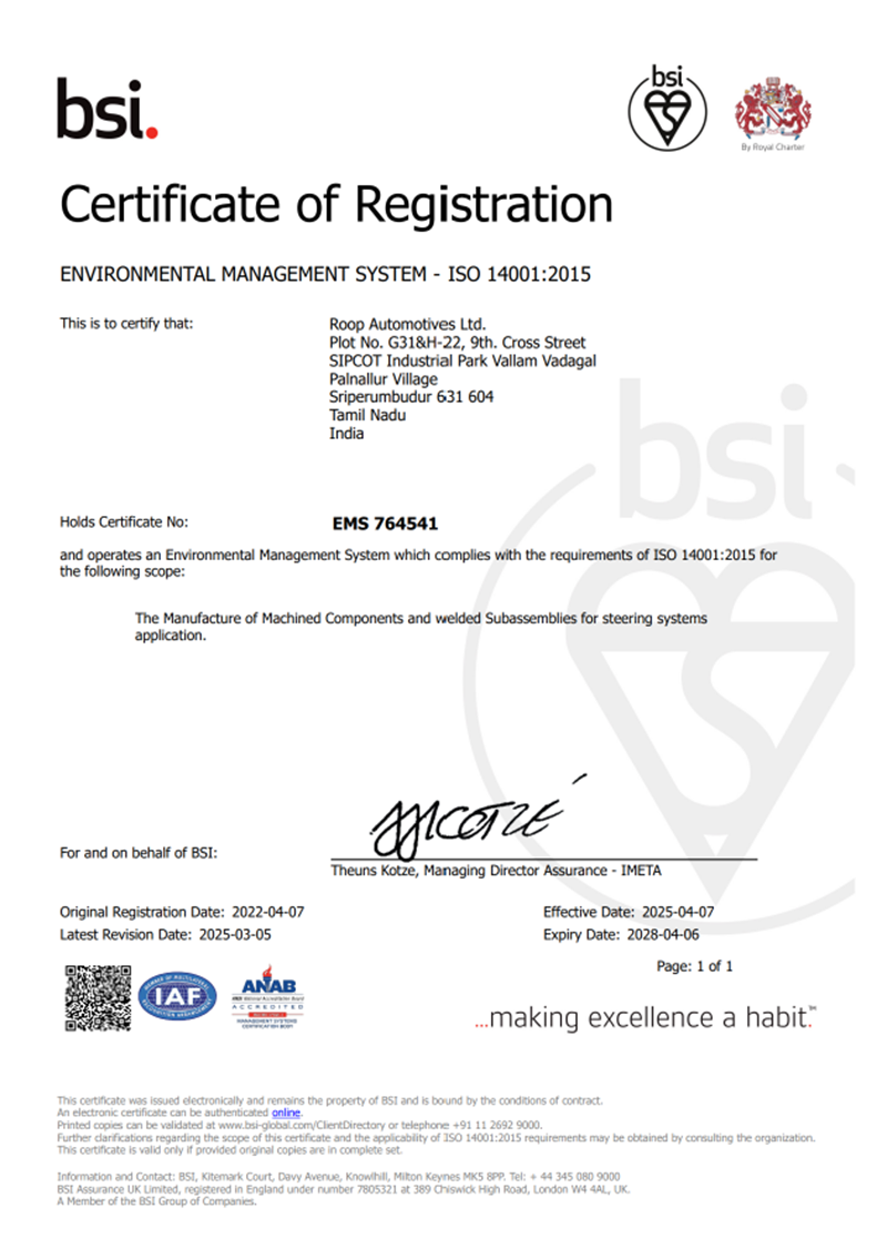 Chennai plant certificate