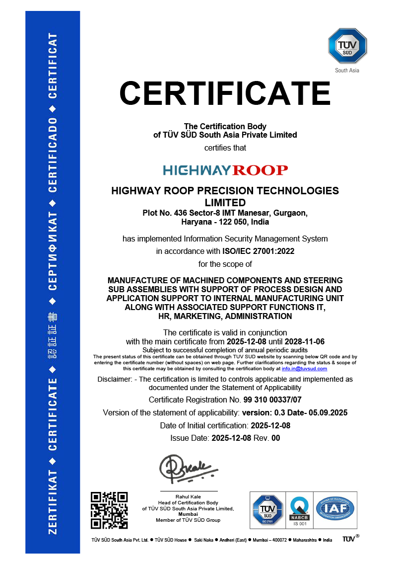 IMT Manesar · Plot 436 certificate