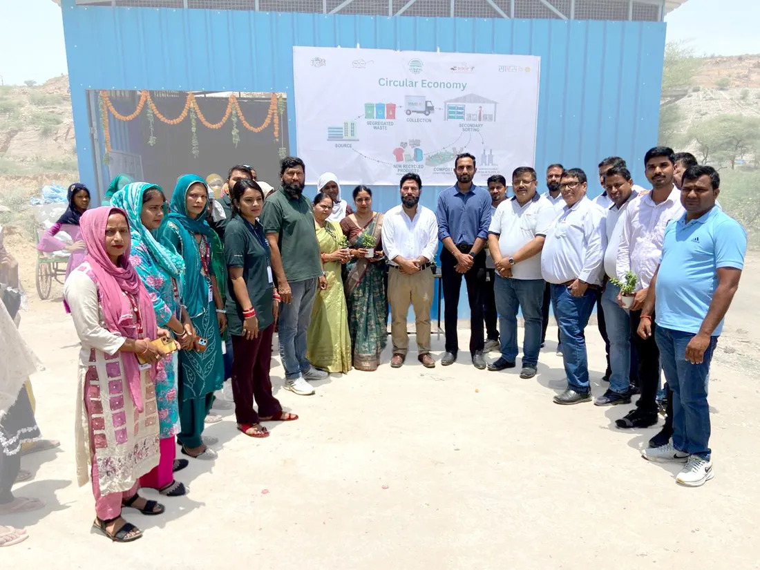 Community members and Highway Roop officials at the inaugurated waste segregation unit