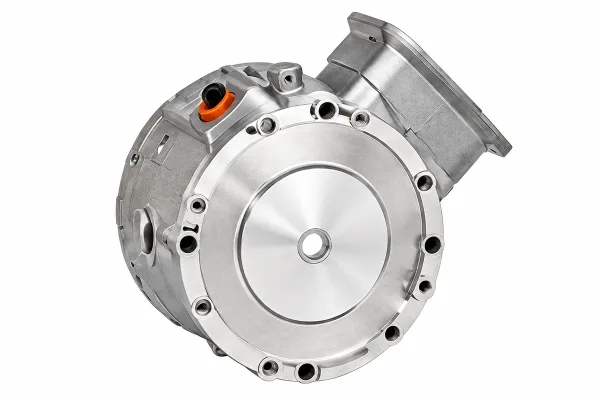 Electric motor housing with end cover
